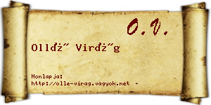 Ollé Virág névjegykártya